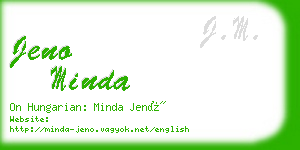 jeno minda business card